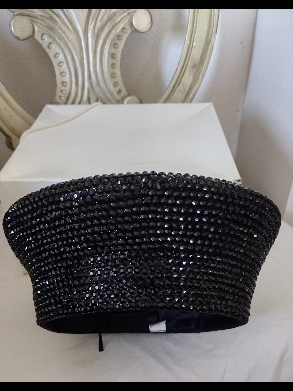 NEW Royal Sparkling Black Sequin Rhinestone Hat! - Picture 2 of 13